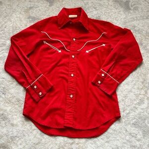 Sears Vintage Boys Western Button Down Shirt
